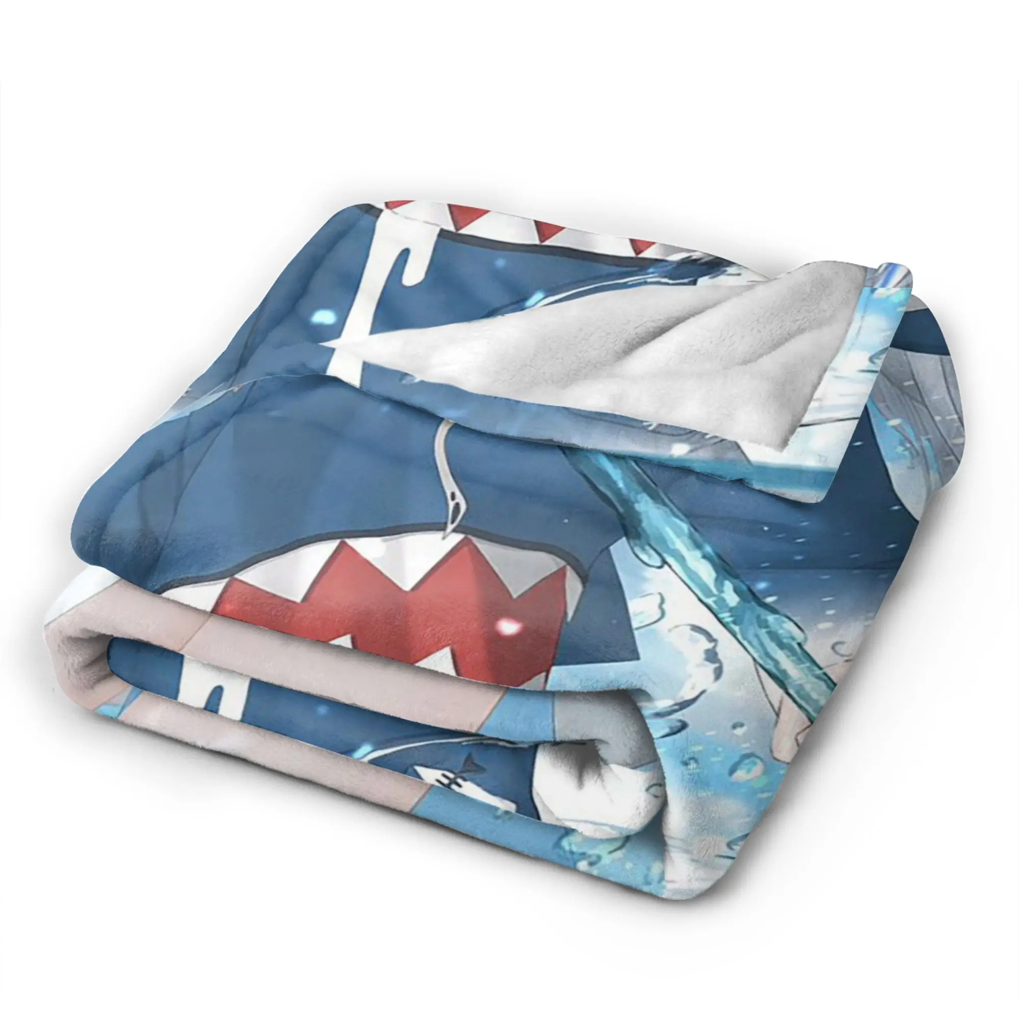 Gura Gawr غطاء بطانية الفانيلا لطيف القرش الفتيات خفيفة الوزن رقيقة رمي البطانيات لسيارة أريكة الأريكة السرير البساط #3