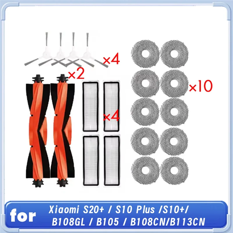 

ABUL-20 Pcs For Xiaomi S20+ / S10 Plus /S10+/ B108GL / B105 / B108CN/B113CN Sweeping Robot Cleaner Parts Replacement