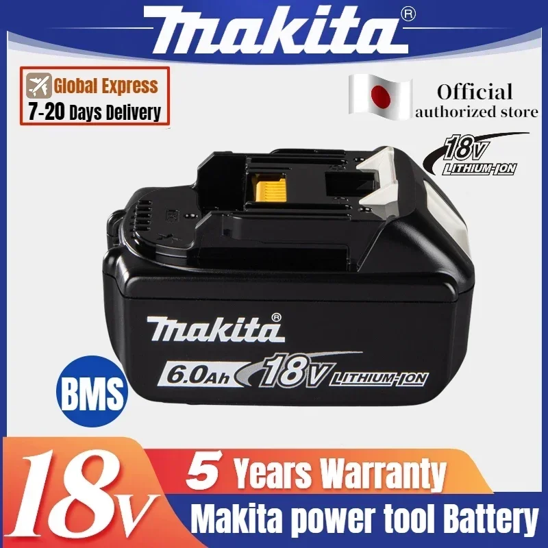 Genuine Makita 18V Battery 6Ah Rechargeable Power Tools Battery 18V makita with LED Li-ion Replacement LXT BL1860B BL1860 BL1850