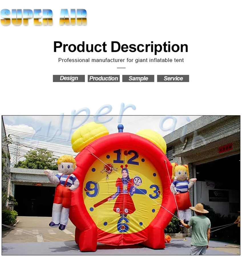 قوس على شكل ساعة قابل للنفخ مخصص للغاية لخلفية أنشطة السيرك