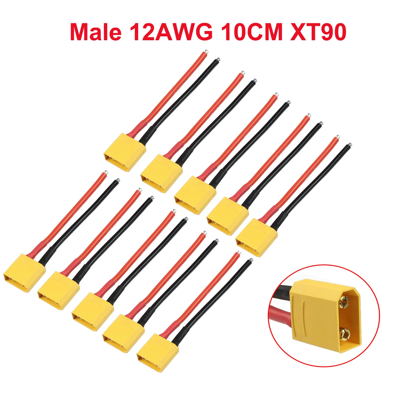 

10PCS 10CM 20CM XT30 XT60 XT90 Connector Adapter Male Female Plug 16AWG Silicone Wire Cable for RC FPV Quadcopter Racing Drone