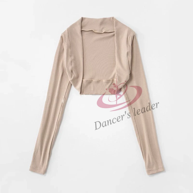 Ballet Stage Performance Clothing Smock Long Sleeved Short Shawl Shoulder Protection Warm Up Top Coat for Women