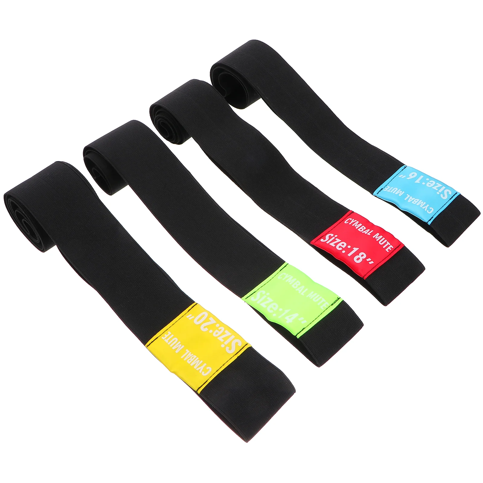 4 Pcs Drum Belt Cymbal Mute Elastic Practice Supply Kit Accessory Colorful Tape