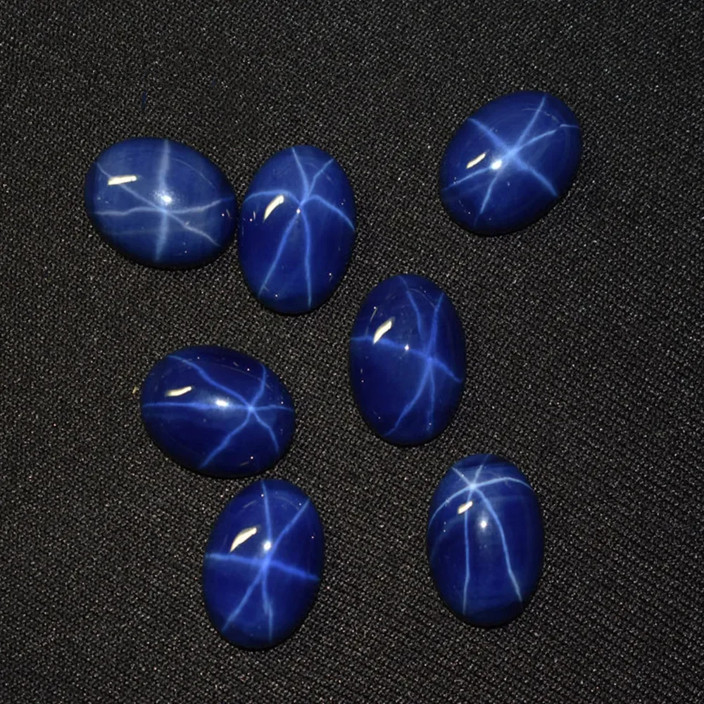 High Quality Star Sapphire Oval Cabochon Smooth Polished Surface Egg Shape Mohs Hardness 9 Star Sapphire Cabochon SC018