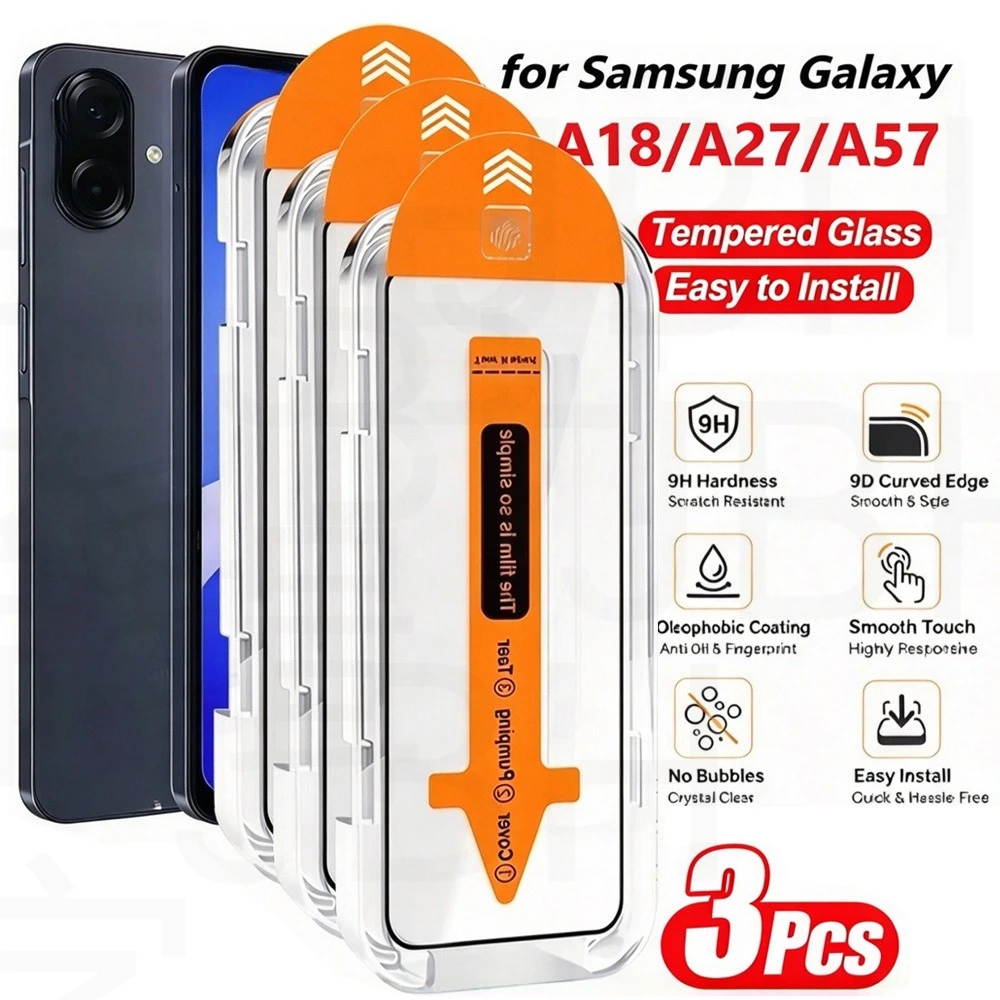 Dust Free Easy Installation Screen Protector For Samsung S25 S24 S23 S26 Ultra A57 A56 5G A16 A17 A18 A37 A36 A55 Tempered Glass
