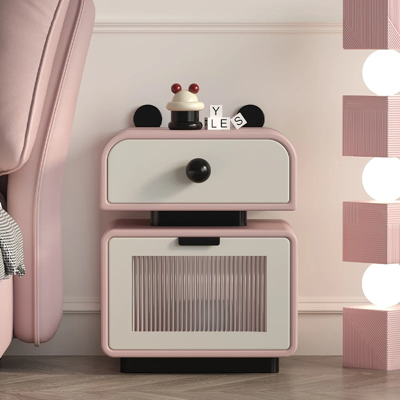 

Cream-Colored Solid Wood Cabinet, Kids Creative Table with Storage, Modern Minimalist Organizer Shelf, Versatile HomeFurniture