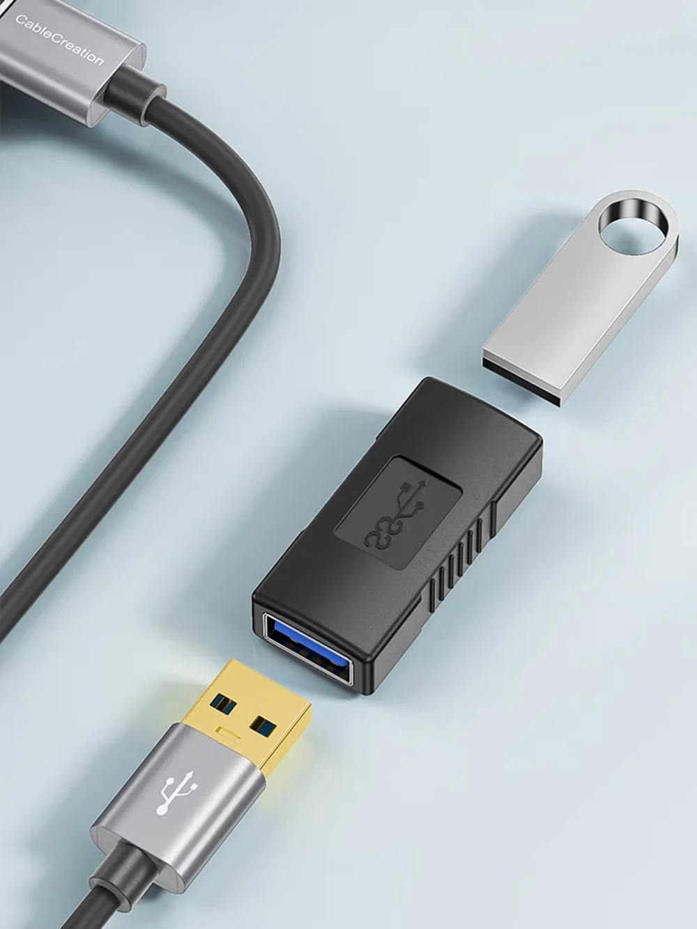 USB 3.0 Адаптер «Мама-мама» компьютер высокоскоростной USB Удлинительный кабель конвертер настольные данные двойной гнездовой разъем