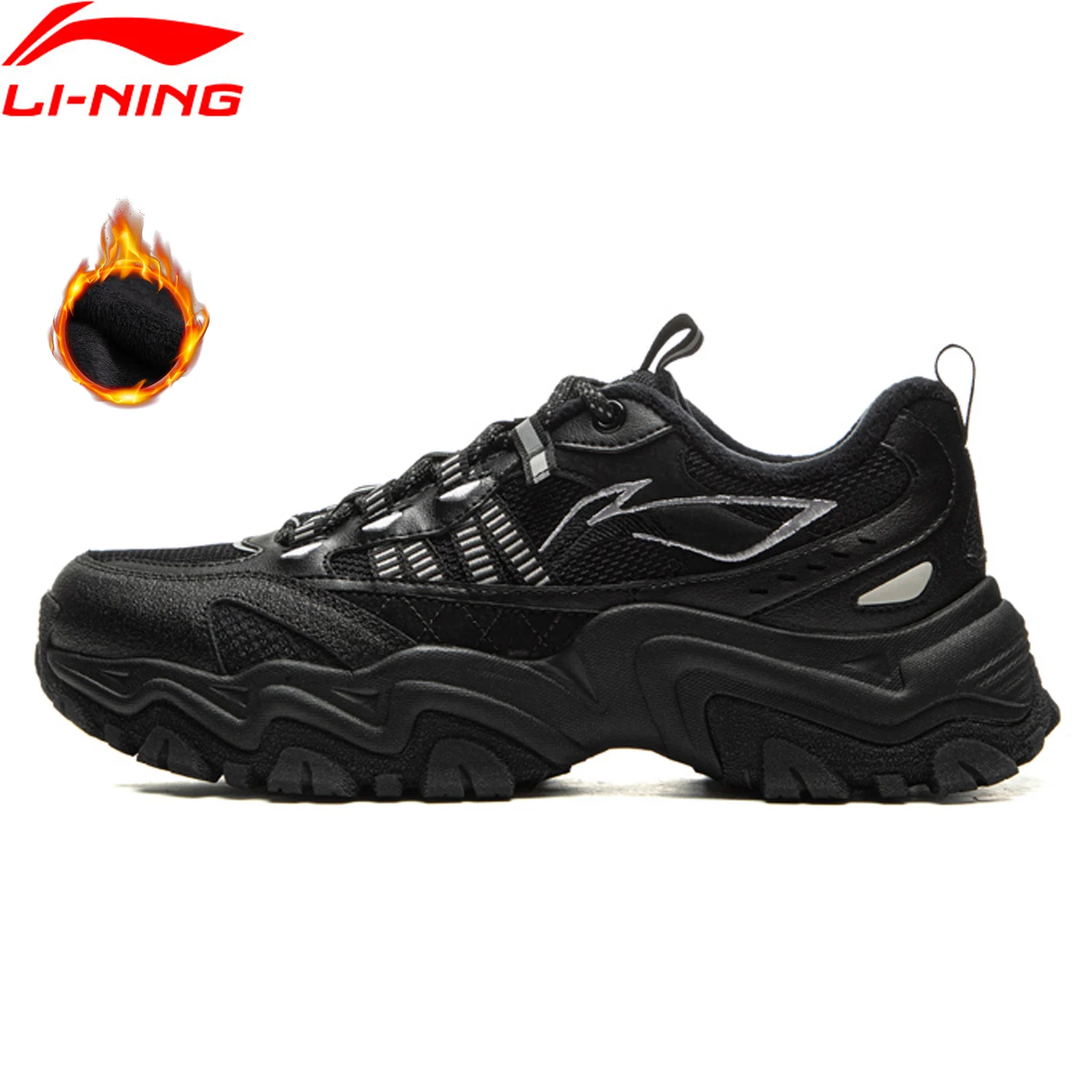 

Li-Ning Men SUMMIT WNTR LOW Lifestyle Shoes Fleece Winter Warm Comfortable Wearable LiNing Stylish Leisure Sneakers AGLV167