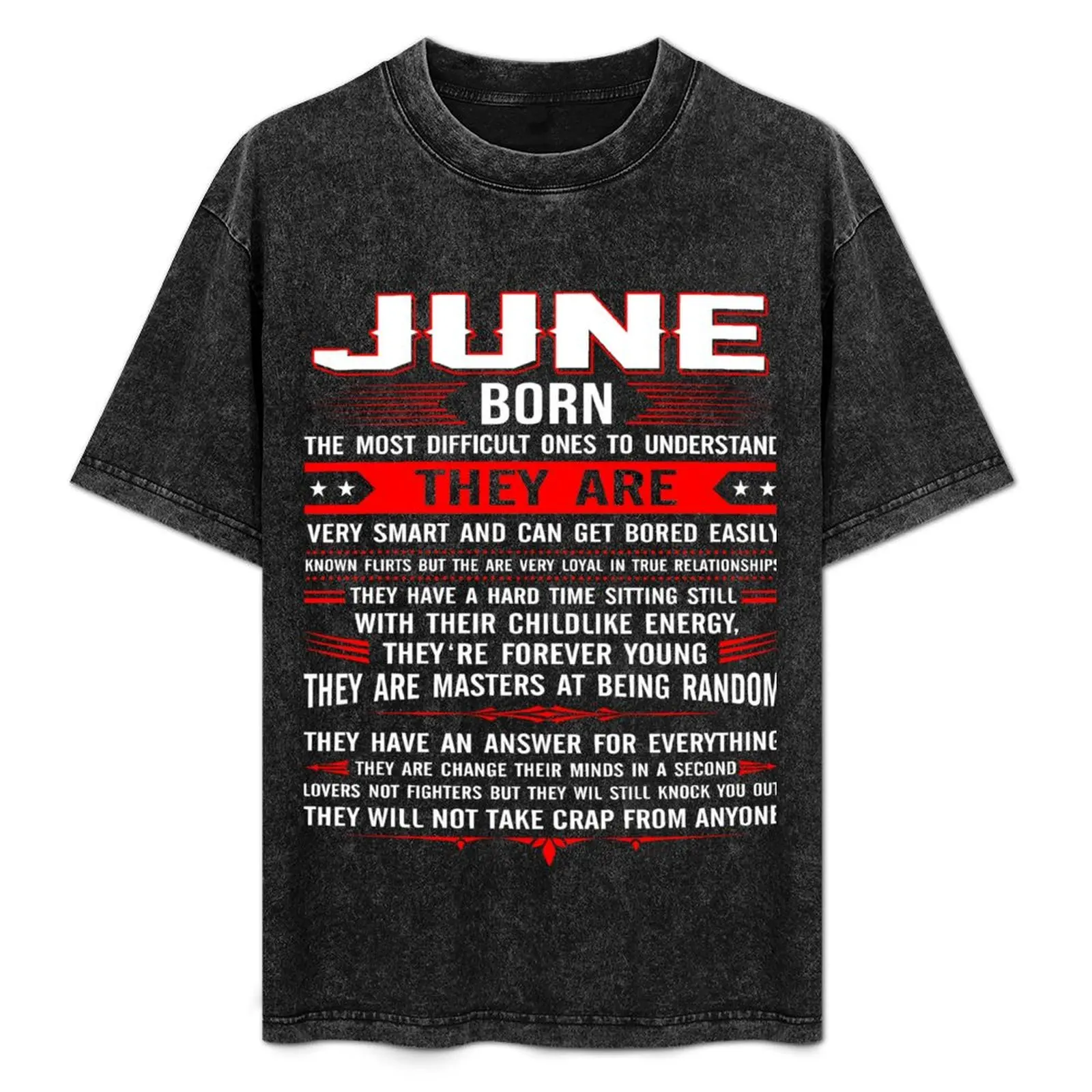 

Футболка I WAS BORN IN JUNE, базовая однотонная футболка с короткими рукавами и круглым вырезом