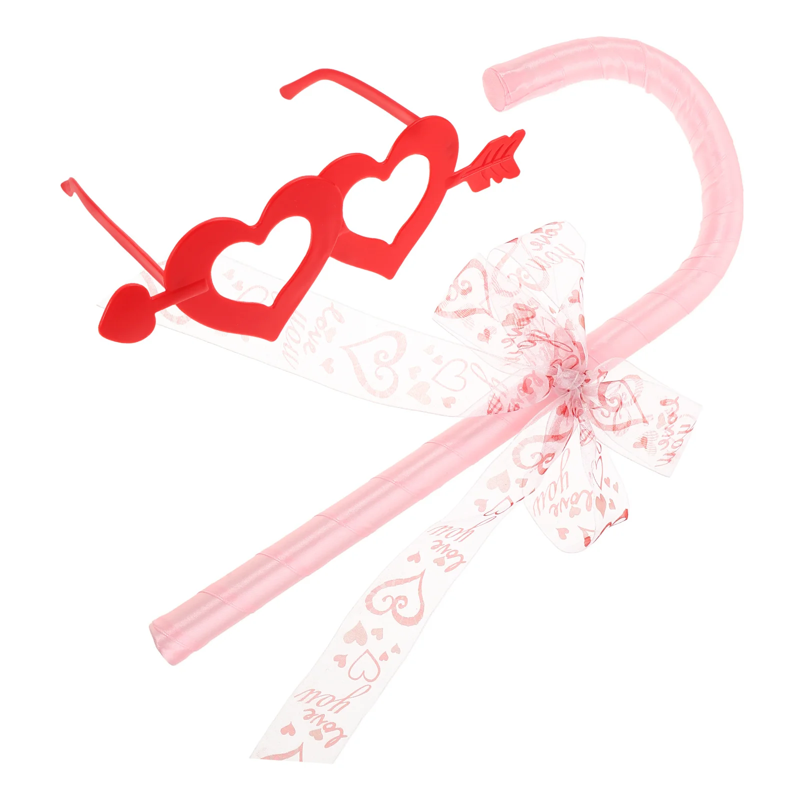 

1Sets Halloween Bowknot Cane Cosplay Props Heart Arrow Sunglasses Costume Accessories Valentines Day Dance Party