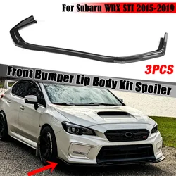 3PCS Car Front Bumper Splitter Lip Diffuser Spoiler Protector Cover Guard Deflector Lips For Subaru WRX STI 2015-2019