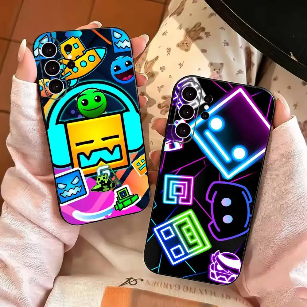 Hot Geometrys Dashs Game Phone Case For Samsung S25,S24,S21,S22,S23,S30,Ultra,S20,Plus,Fe,Lite,Note,10,Black Cover