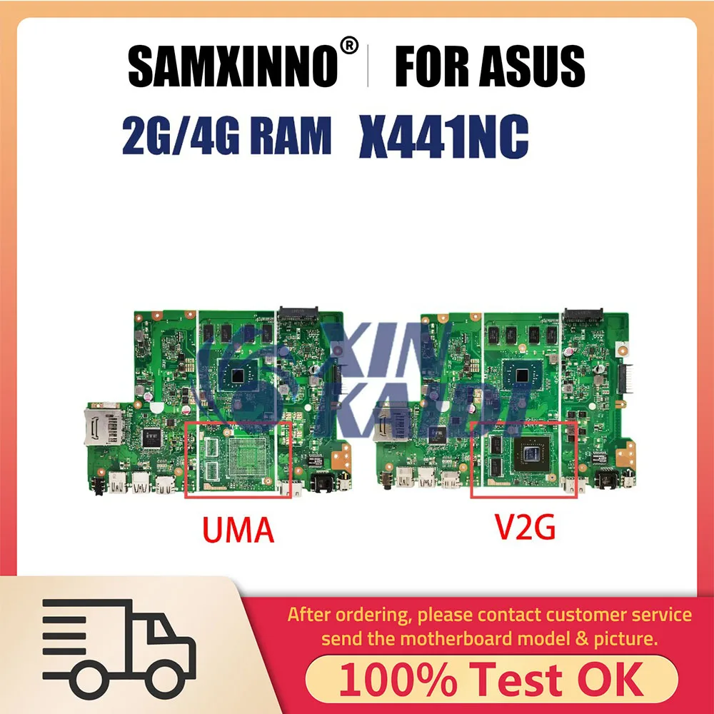 

Ноутбук Материнская плата Asus X441NC X441NA X441N A441N F441NA K441NA, материнская плата для ноутбука N4200 N3350 N3450 CPU 2G 4G RAM