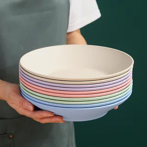 Tazón de sopa de paja de trigo plástico para madresetina de plástico para ensalada de fruta de cereal platos de pasta de cereal de cereal de cereales. 12 Best Microondave Bowl de ventas - №12