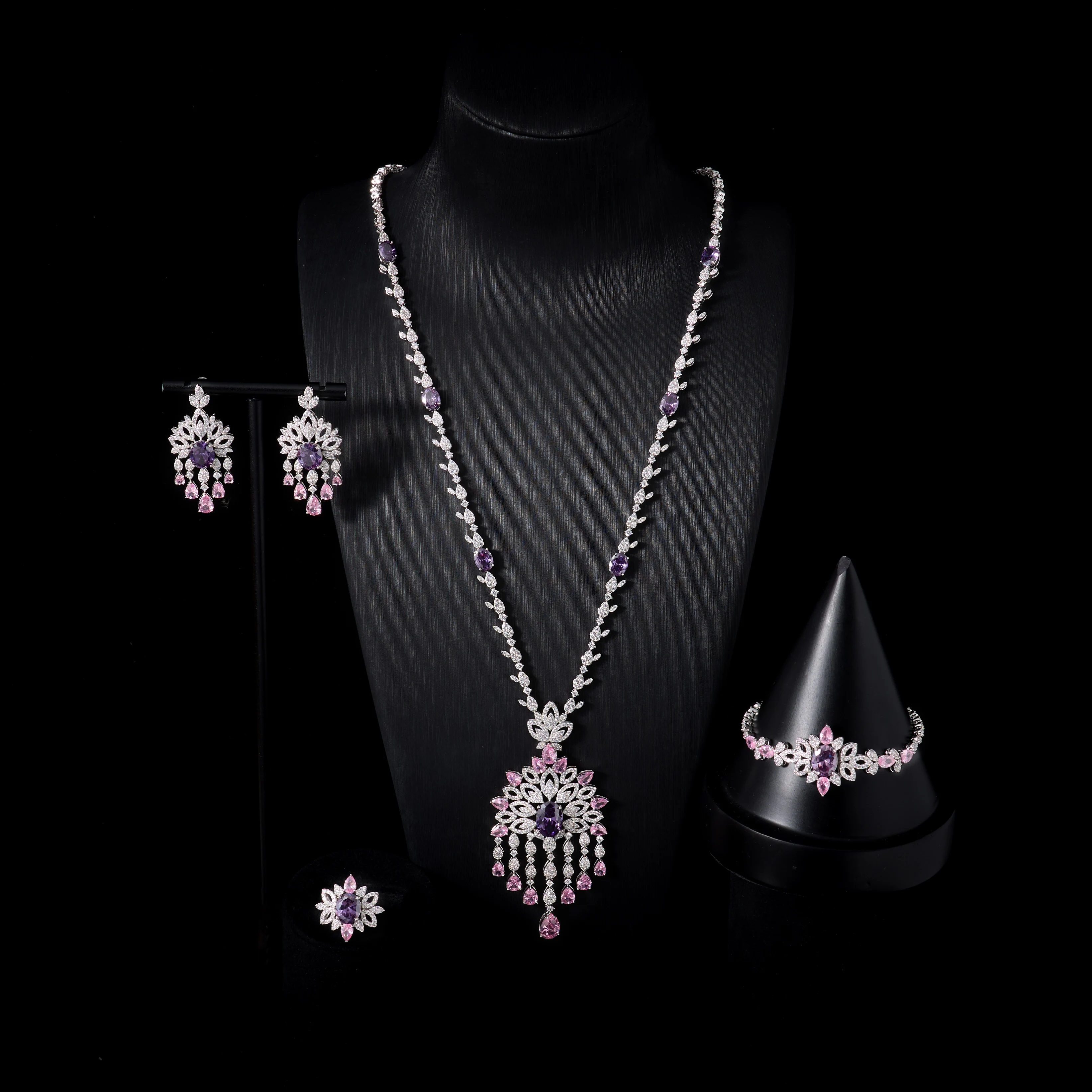 

IN JEWELIFE 00099 женский комплект длинного ожерелья с кубическим цирконием, комплект ювелирных изделий для женщин, свадебные полные комплекты, свадебные аксессуары для помолвки