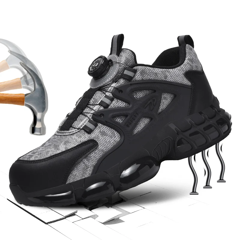 

Men's Casual sneakers steel-toed work boots, anti-crush and anti-puncture safety shoes protect casual sports men's shoes