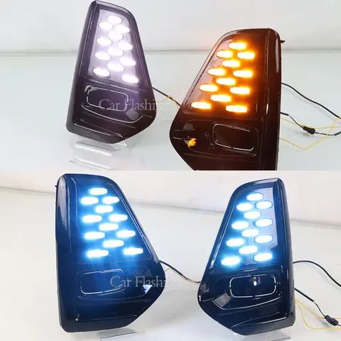 1 Set Car DRL Dynamic Turn Yellow Signal Function Lamp LED Daytime Running Light Fog lamp For Nissan Kicks 2021 2022