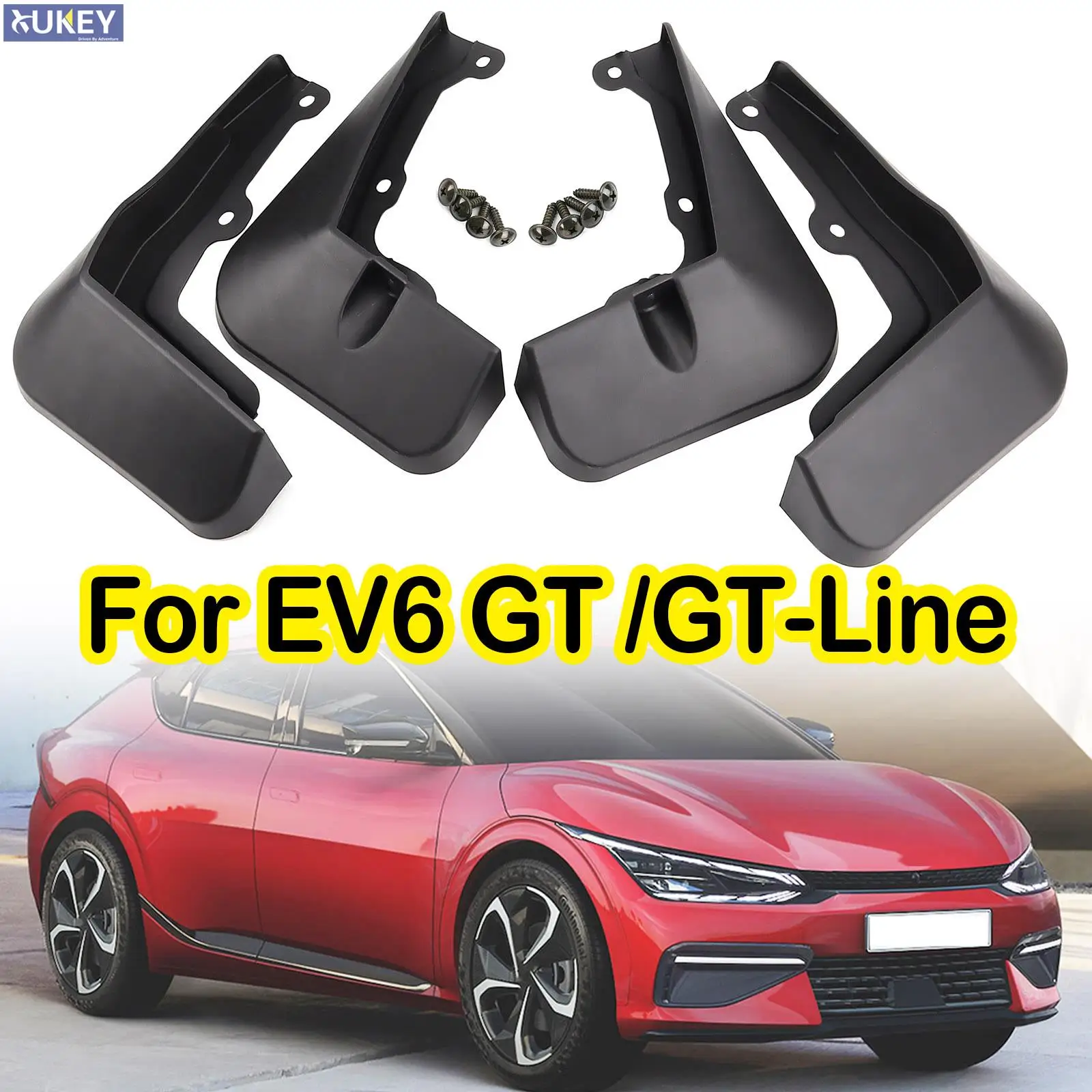 Set Car Mudflaps For Kia EV6 GT-Line GT Line CV EV 2021 2022 2023 Mud Flaps Splash Guard Mudguards Front Rear Molded