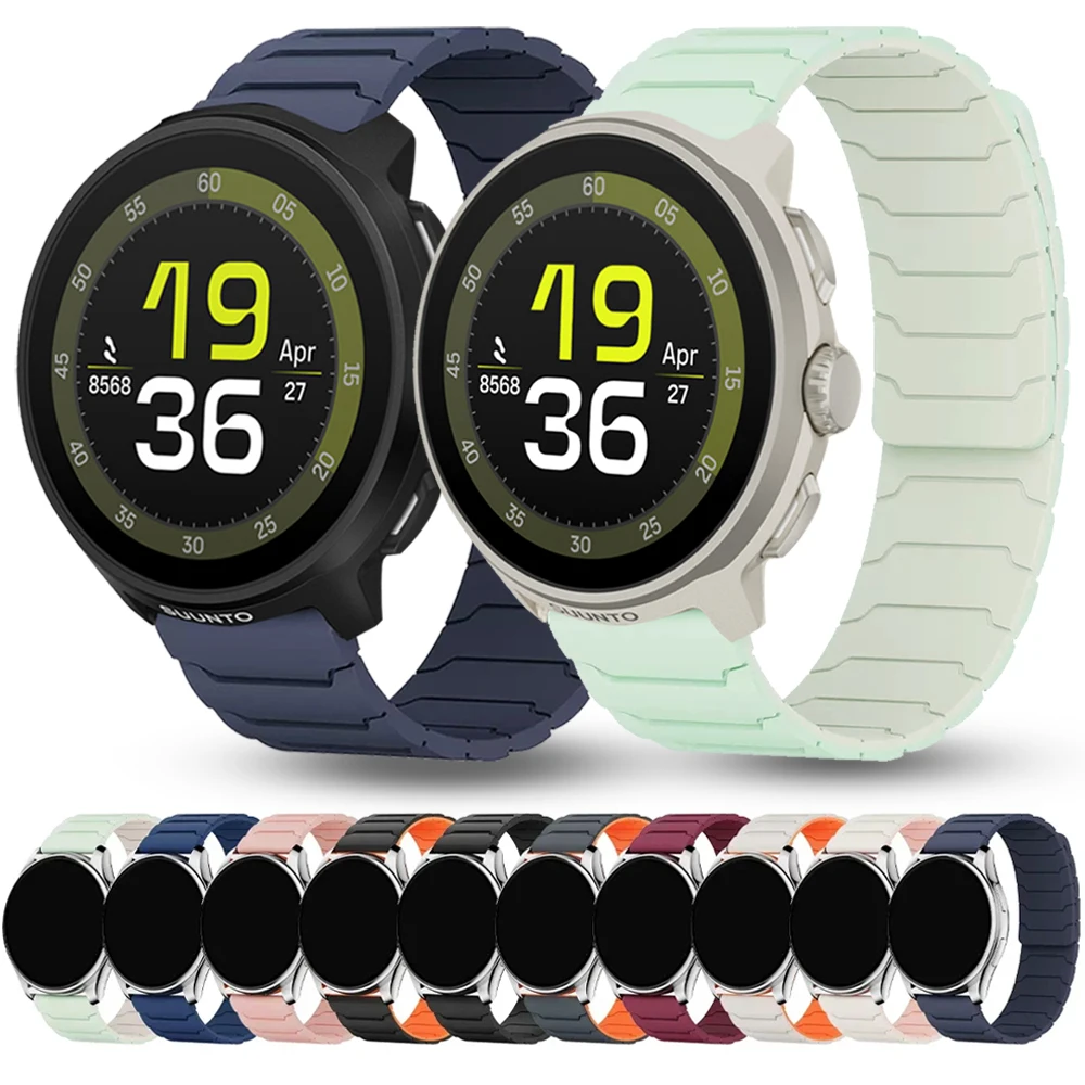 Cinturino magnetico in silicone da 22 mm per SUUNTO OCEAN VERTICAL RUN RACE S Sport Band SUUNTO 9 PEAK PRO/DLC 9 5 PEAK Accessori braccialetto