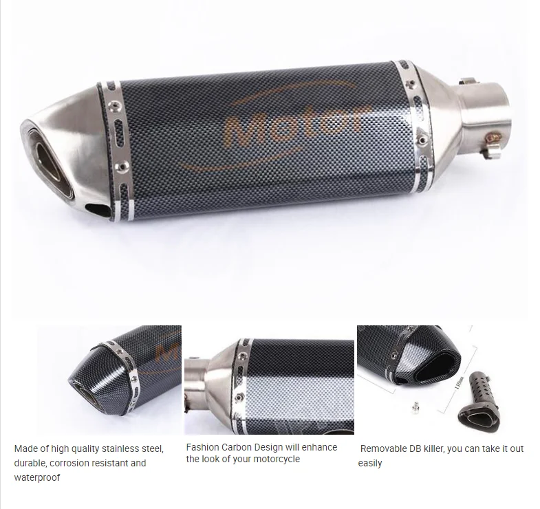 JPMotor motorcycle muffler carbon gp exhaust muffler motorcycle exhaust pipe muffler motorcycle