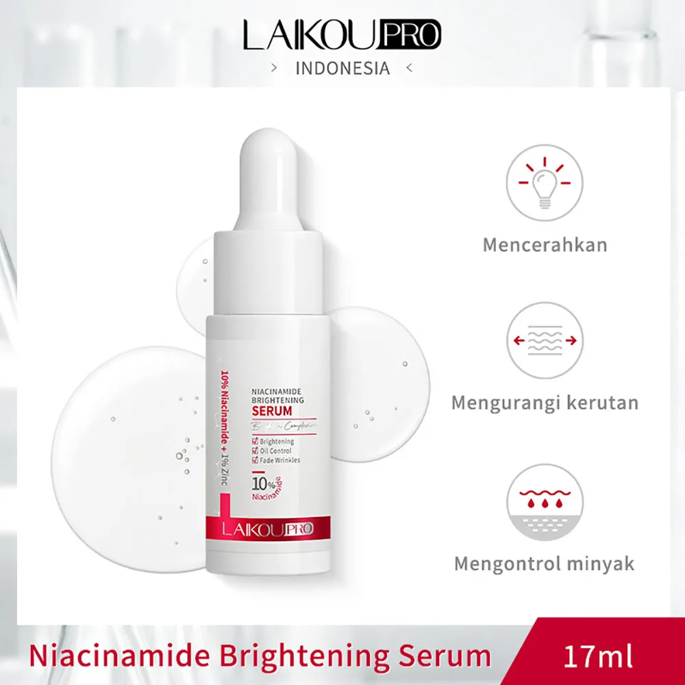LAIKOU PRO Niacinamide Face Essence 17ml, Brightening Hydrating Smoothing Essence, Pore Minimizing Anti Aging Skin Care