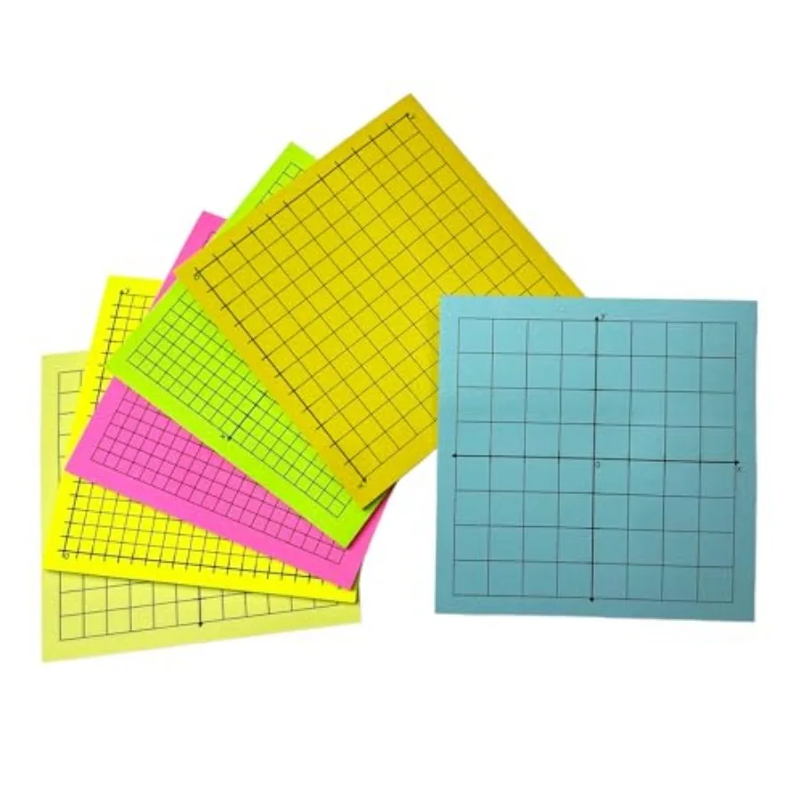 Graph Paper Sticky Notes - Pad with Math Quadrants and Grid Lines, Homeschooling Tools, Peels Off Cleanly, 6 Pads for Students,