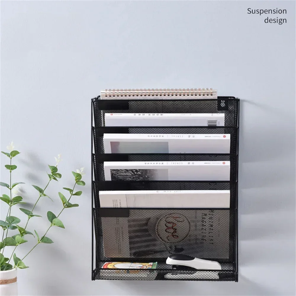 Hanging Metal Rack Five Layer Multifunctional Storage Holder Mail Magazine Office Paper Document Letter Paper Storage Tray