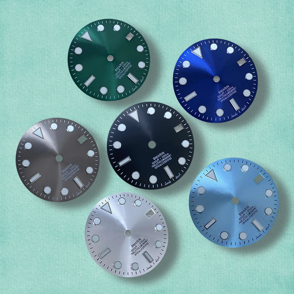 

High Quality 28.5mm S Logo NH35 Dial SUB DIal Suitable For NH35/NH36 Movement Green Luminous NH35 Modification Accessories