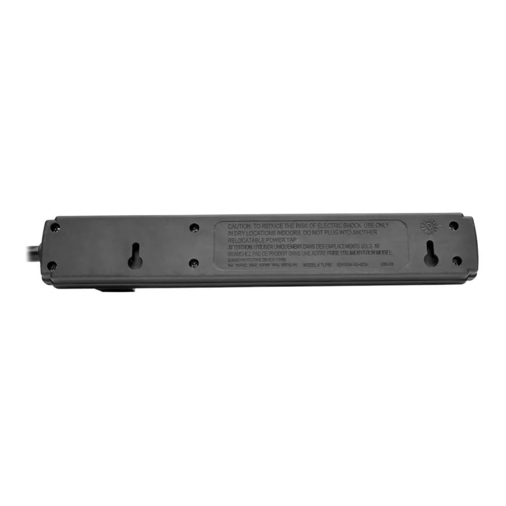 6 منافذ شرائط الطاقة مع سلك 6 أقدام جدار مكتب قابل للتركيب مفتاح مضاء NEMA 5-15P RoHS مصدر طاقة معتمد