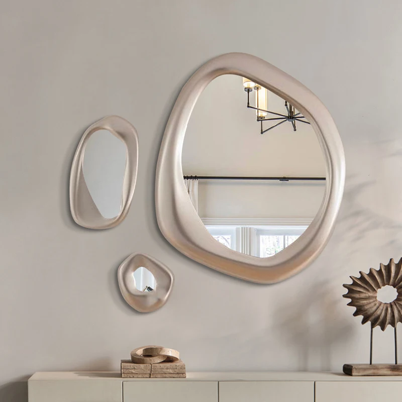 Living Room Modern Mirror Wavy Art Vintage Star Hanging Mirror Luxury Gold Funky Infinity Decoration Spiegel Wand Home Products