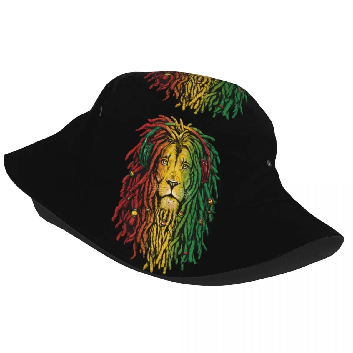 Streetwear Bob Marley Jamaica Reggae Lion Bob Hat Packable Outdoor Sport Rastafarian Musical Fishing Cap Beach Headwear