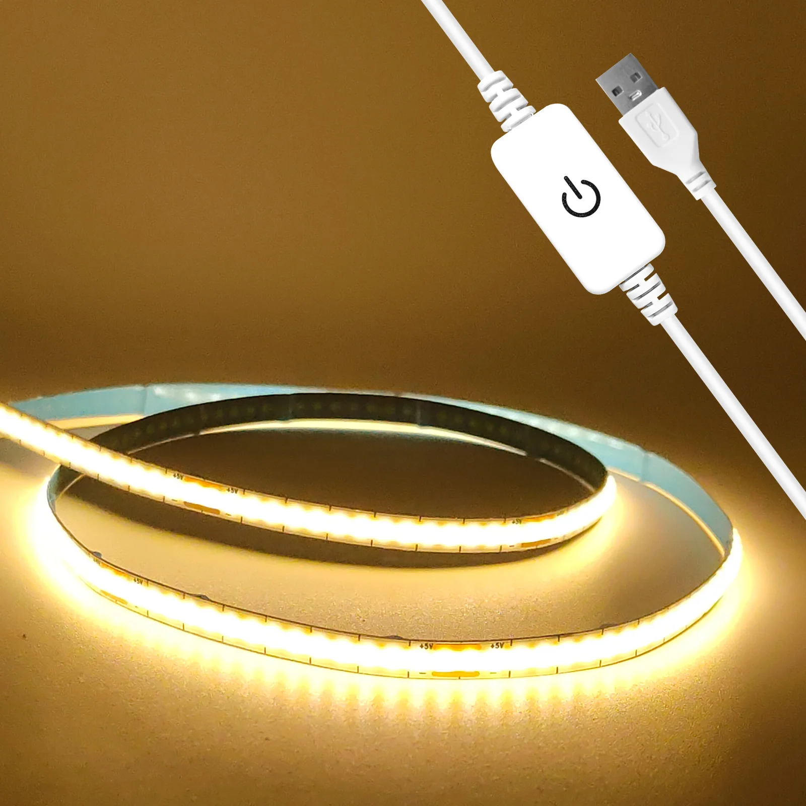 

Flexible 5mm COB LED Tape Light RA90 High CRI Touch Dimmable High Brightness Lighting DIY Decoration Enhancing Cozy Vibe