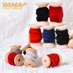YAMA-Monochrome Velvet Ribbon for Wedding Crafts, Garment Accessories, Shops have 10 Kinds of Size, 4 in, 6mm, 70 Yards/Lot
