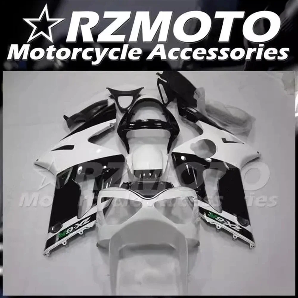 

4 подарка, новый комплект обтекателей из АБС-пластика, подходит для KAWASAKI ZX-6R 2003 2004 636 03 04, кузов черного и белого цвета на заказ