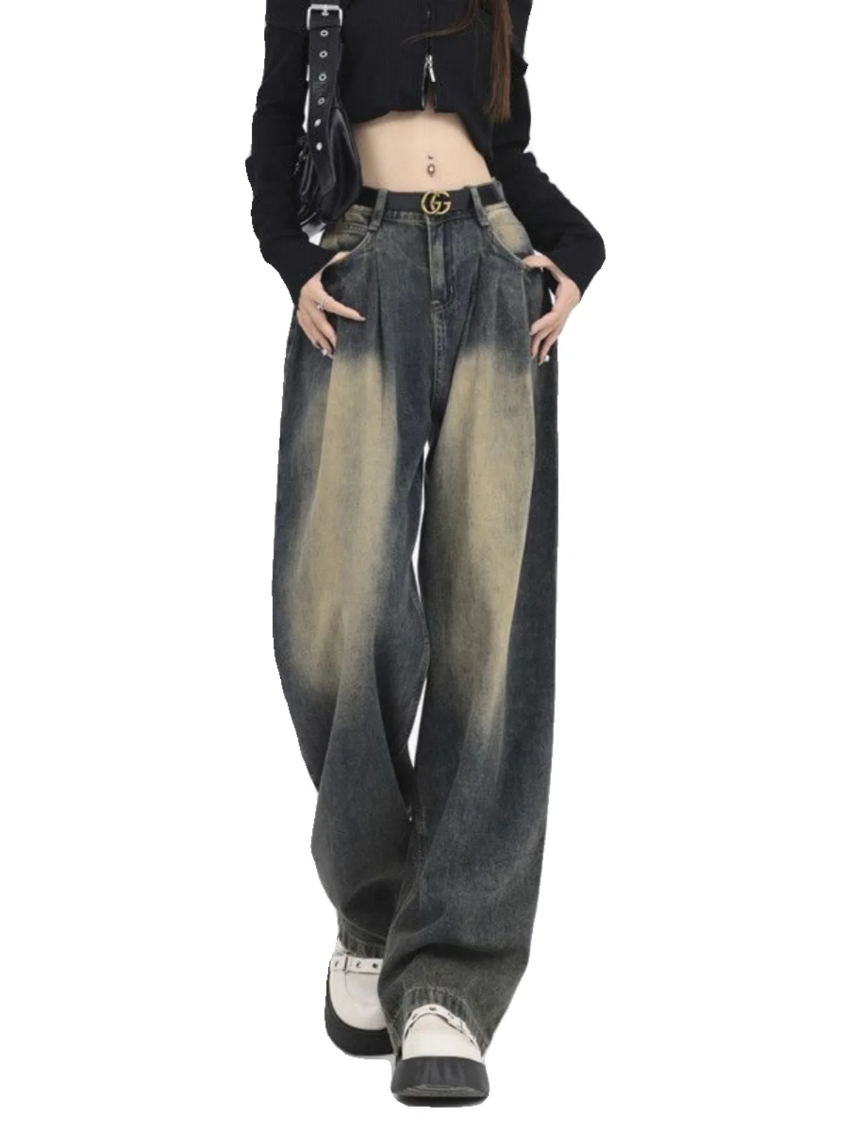 

Female High Waist Denim Baggy Kawaii Clothes Y2K Harajuku Women Hip Hop Jeans Egirl Wide Leg Pants Straight Trousers E53