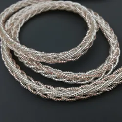 7N 8 Strand Bold 200 Core Silver Foil Wire Gold-plated Diy Earphone Upgrade Cable Audio Cable Data cable keyboard cable OD 4.5mm