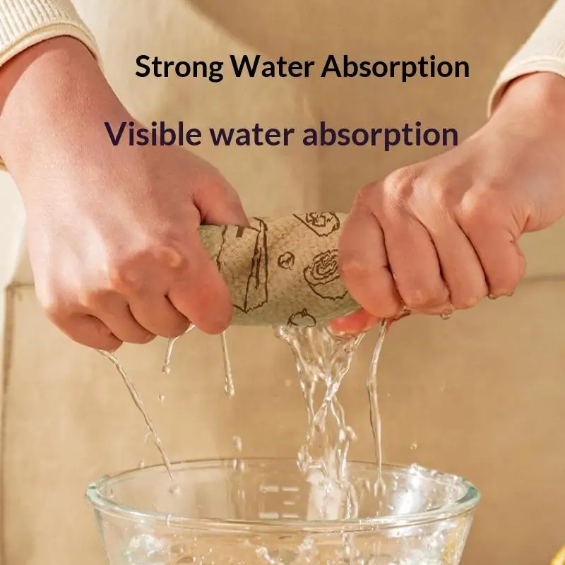 1Roll Microfiber Kitchen Cleaning Cloth Thickened Super Absorbent Dish Cleaning Towels Tearable Non Stick Kitchen Towels