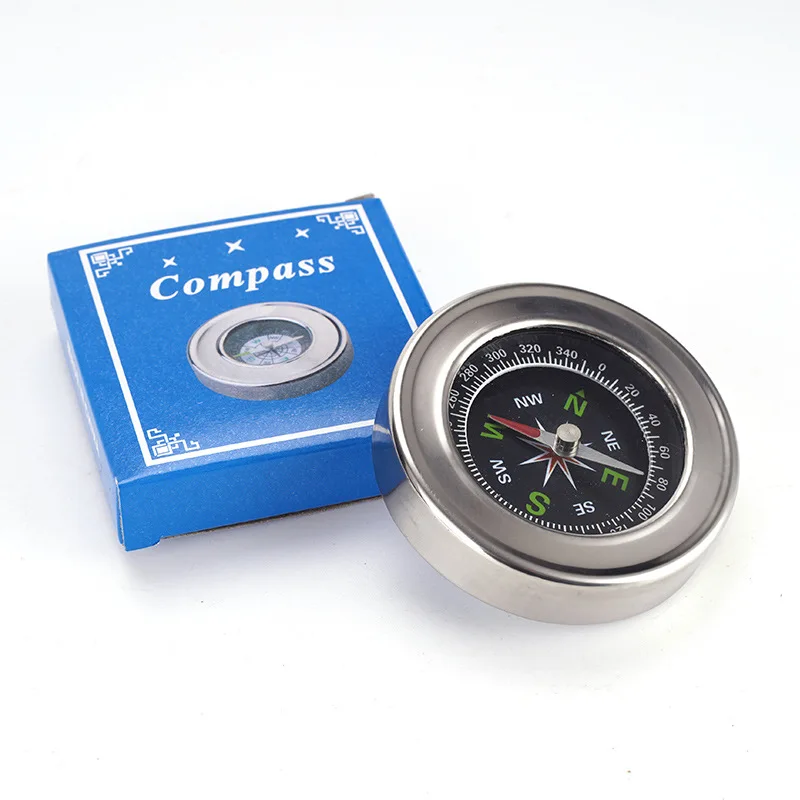 Outdoor Compass 60mm Stainless Steel Portable Compass Camping Mountaineering Children\'s Teaching High Precision Compass