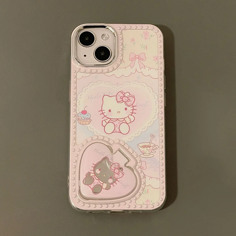 Kawaii Anime Character KTcat Phone Case Cute Cartoon iPhone 13/14/15Promax Hello Kitty Anti-fall Phone Protective Case