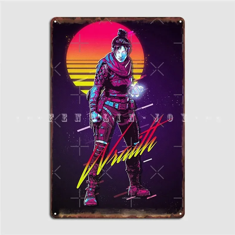 Apex Legends Wraith 80s Retro Metal Sign Plaques Designing Club Bar Club Home Tin Sign Posters