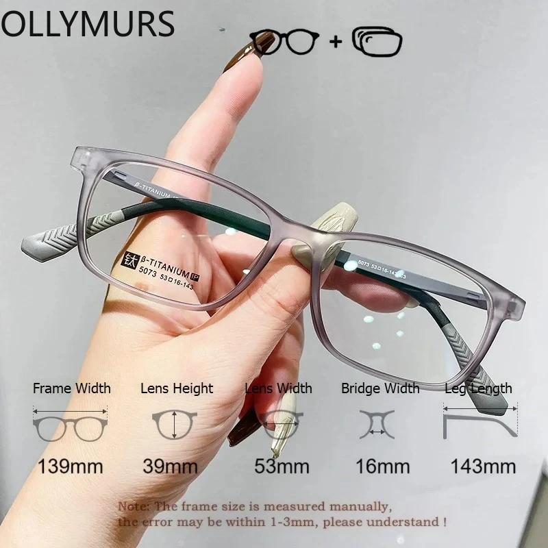 OLLYMURS جديد الرجال وصفة طبية النظارات قصر النظر مد البصر نظارات للقراءة التقدمية TR90 حافة التيتانيوم معبد درجة النظارات