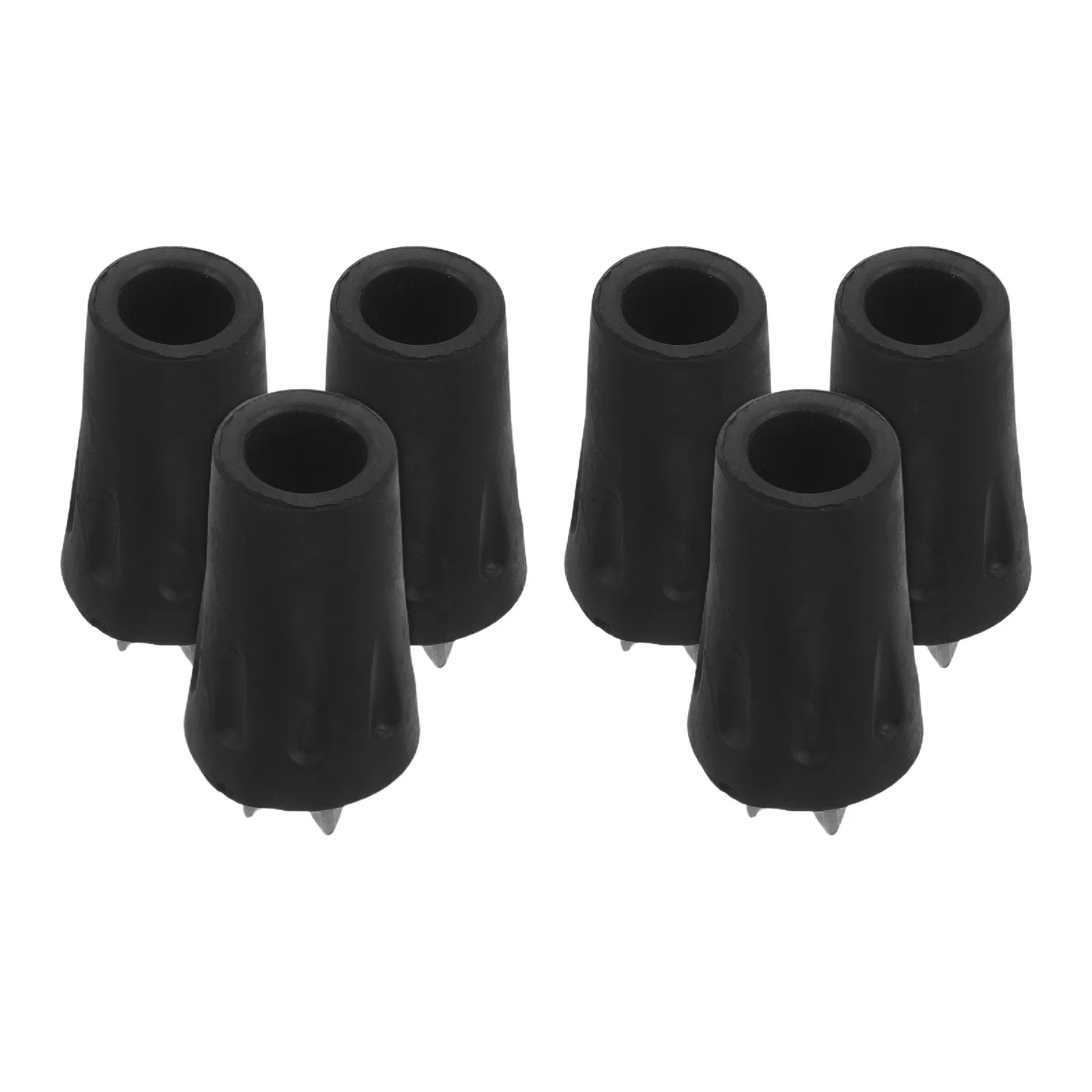 6Pcs Cane Rubber Grip Attachment Metal 5-Prong Spike Non-Slip Winter Safety Snow Spike for Hiking Trekking Pole Replace
