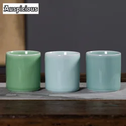 200ml Handmade Longquan Celadon Teacup Zen Sample Tea Cup Master Cups Plum Green Coffee Mug Water Jug Kung Fu Tea Services Gifts