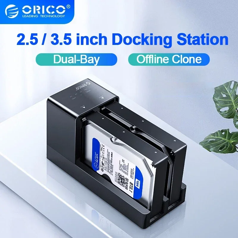 

ORICO 2 Bay HDD Docking Station SATA To USB 3.0 Hard Drive Docking Station for 2.5/3.5 Inch Hard Drive Case with Offline Clone