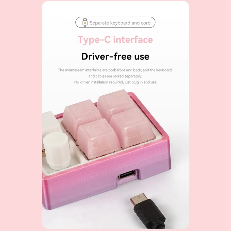 DIY 3D Printing Mini Keyboard Kit DIY RGB Mechanical Keyboard Button Customization for Win/MacOs DIY Gift-TCES