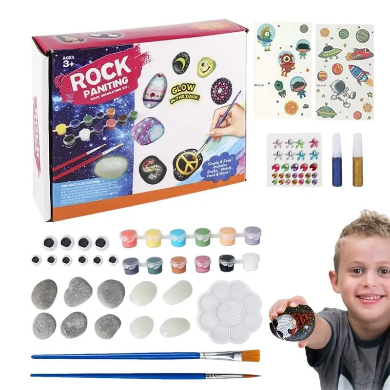 

Rock Painting Kit Rock Painting Arts And Crafts Educational Toys Rock Art Supplies Fine Motor Toys Stone Painting Kit DIY Crafts