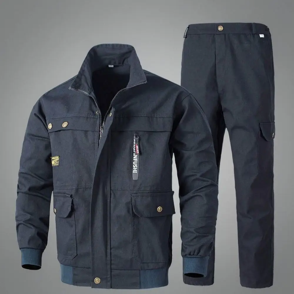 Heavy Duty Work Uniforms Mens Rugged Protective Overalls Breathable Industrial Apparel For Factory Welder Mechanic
