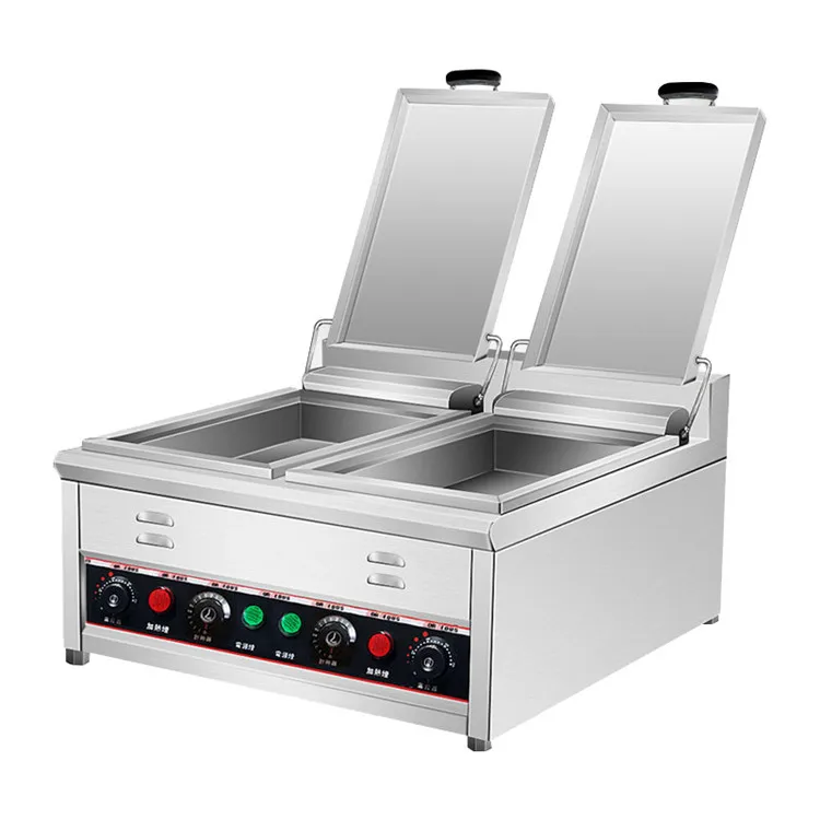 

Machine Gas Pot Sticker Water Fried Bag Machine Dim Sum Furnace Double Cylinder Raw Pancakes