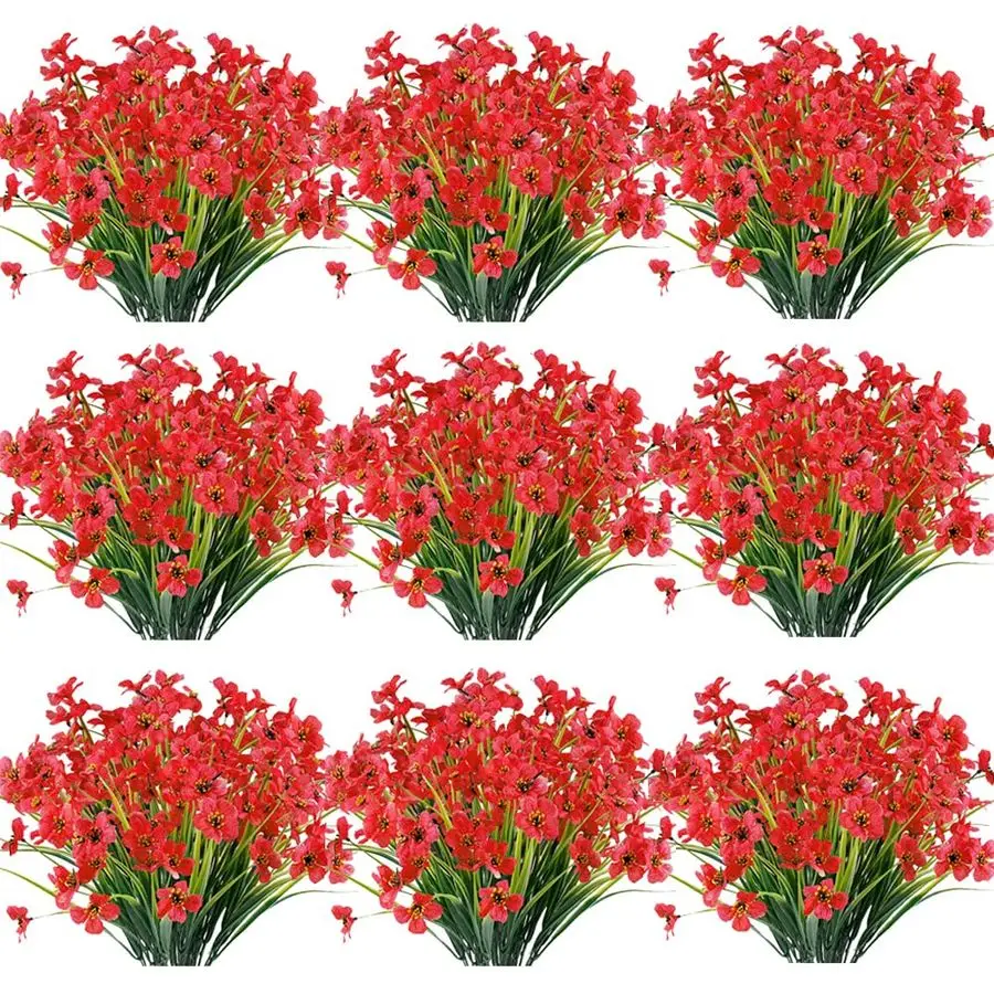 

Наборы искусственных цветов для улицы, устойчивые к УФ-излучению, не выцветающие, из искусственного пластика, для декора сада, веранды, оконных коробов