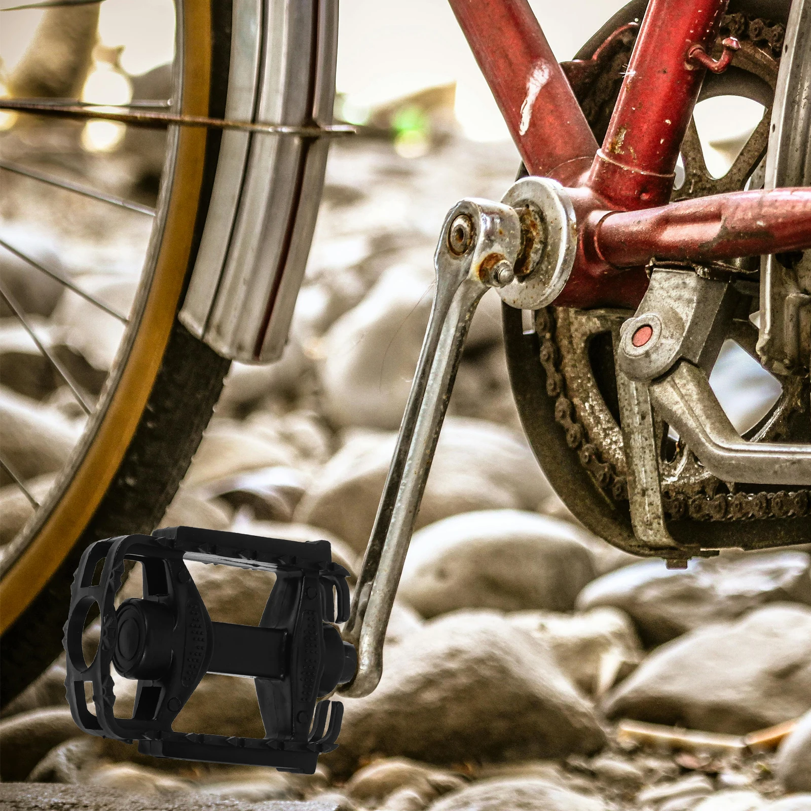 

1 Pair Black Children's Bike Pedals Durable Plastic Non Slip For Mountain Road Replaceable Cycling Accessories Outdoor